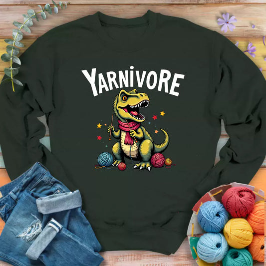 yarnivore knitter sweatshirt forest green