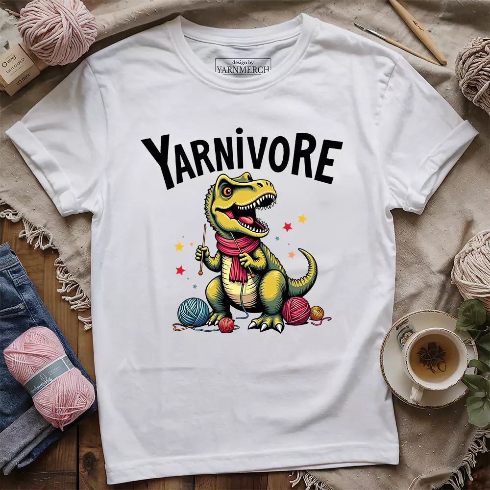 yarnivore knitter t shirt white